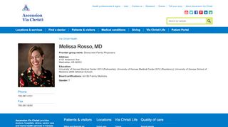 
                            7. Melissa Rosso, MD | Ascension Via Christi - Stonecreek Family Physicians Patient Portal