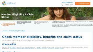 
                            4. Member Eligibility & Claim Status - Scott and White Health Plan - Portal Swhp Org Provider Portal