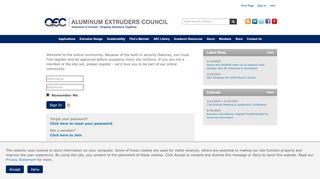 
Member Login - Aluminum Extruders Council  
