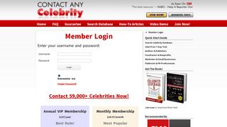 
                            3. Member Login | Contact Any Celebrity - Contact Any Celebrity Portal