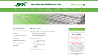 
                            12. Member Login - Recycled Paperboard Technical Association - Tappi Safety Portal