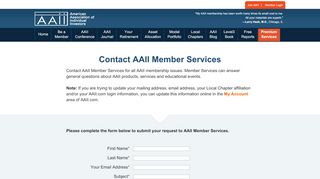 
                            8. Member Services - AAII: The American Association of ... - Aaii Com Portal