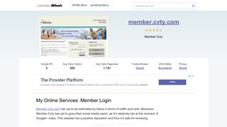 
Member.cvty.com website. My Online Services: Member Login.
