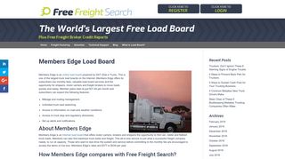 
Members Edge | MembersEdge | FreeFreightSearch.com your ...  
