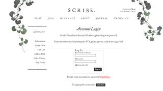 Members - Login - Scribe Winery - Scribe Portal