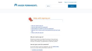 
                            2. Members' sign on - Kaiser Permanente - Kaiser Health Connect Portal