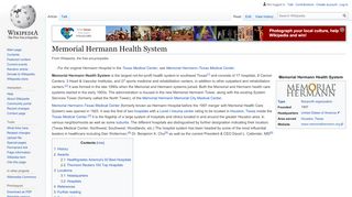 
Memorial Hermann Health System - Wikipedia  
