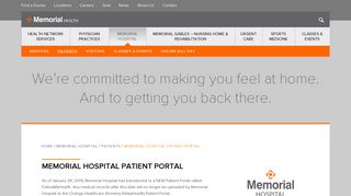 Memorial Hospital Patient Portal | Memorial Health - Clinton Memorial Hospital Patient Portal