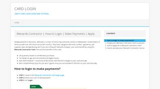 
Menards Contractor | Credit Card Login Guide | How to Apply  
