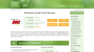 
Menards Credit Card Review - CreditCardMenu.com  

