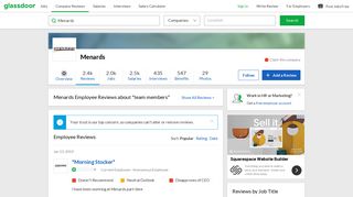 
Menards "team members" Reviews | Glassdoor  
