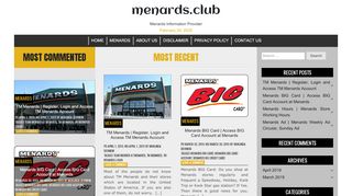 
menards.club - Menards Information Provider  
