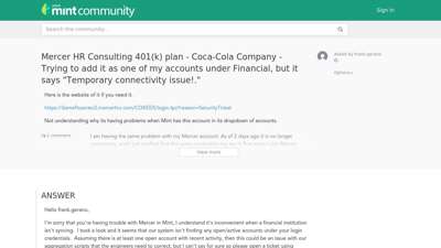 Mercer HR Consulting 401(k) plan - Coca-Cola Company ...
