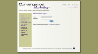 
                            2. Merchandiser Log-in - Convergence Marketing - The full ... - Convergence Marketing Inc Portal