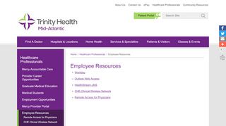 
                            1. Mercy Employee Resources - Trinity Health Mid-Atlantic - Trinity Health Outlook Login