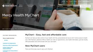 
                            8. Mercy Health MyChart | Patient Resources | Mercy Health - Sylvan Lakes Family Physicians Patient Portal