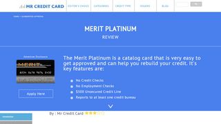 
                            3. Merit Platinum Card Review - $500 Unsecured Credit Line ... - Merit Platinum Login