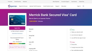 
Merrick Bank Secured Visa® Card – Experian  
