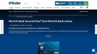 
Merrick Bank Secured Visa Credit Card review | finder.com  
