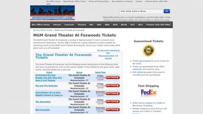 MGM Grand Theater At Foxwoods  My Box Office Tickets
