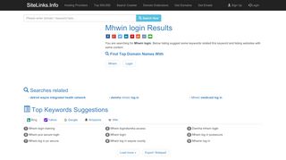 
Mhwin login Results For Websites Listing - SiteLinks.Info
