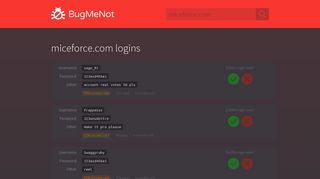 
                            4. miceforce.com passwords - BugMeNot - Miceforce Portal