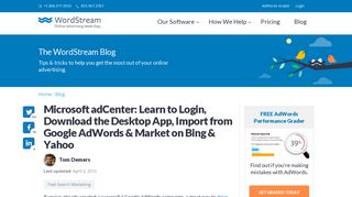 
Microsoft adCenter: Learn to Login, Download the Desktop ...  
