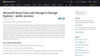 
                            7. Microsoft Azure Data Lake Storage in Storage Explorer – public preview - Adls Portal