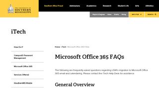 
                            6. Microsoft Office 365 FAQs | iTech | The University ... - USM.edu - Outlook Usm Email Portal