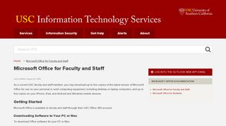 
                            5. Microsoft Office for Faculty and Staff - USC IT Services - Usc Webmail Outlook Portal