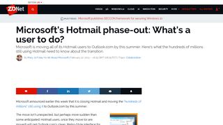 Microsoft's Hotmail phase-out: What's a user to do? | ZDNet - 9 Msn Hotmail Portal