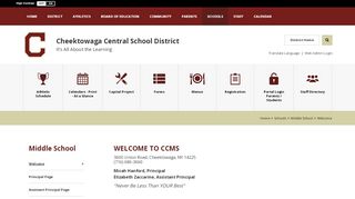 
                            7. Middle School / Welcome - Cheektowaga Central School ... - Cheektowaga Central School Portal