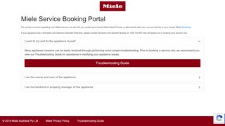 
                            4. Miele Service Booking Portal - Miele Portal