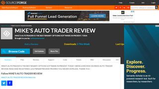 MIKE'S AUTO TRADER REVIEW download | SourceForge.net - Mikes Auto Trader Portal