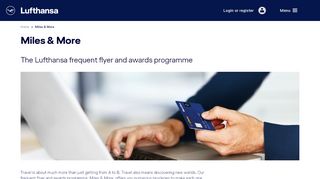 
                            3. Miles & More – our frequent flyer programme - Lufthansa - Miles And More Com Portal