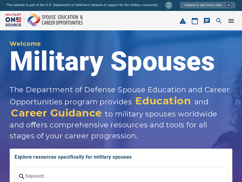 Military Spouse Education & Career Opportunities  MySECO