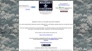 
                            6. MilitaryCAC's Redirect to US Army Skillport - Army Elearning Portal