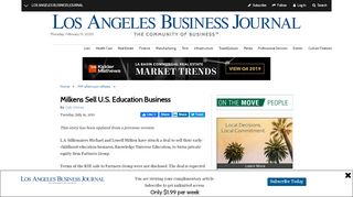 
Milkens Sell U.S. Education Business | Los Angeles Business ...  
