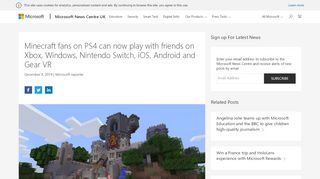 
Minecraft fans on PS4 can now play with friends on Xbox ...  
