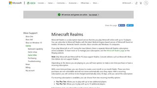 
Minecraft Realms | Xbox & Windows Games - Xbox Support  
