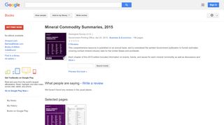 Mineral Commodity Summaries, 2015 - Sale Global Glaze Net Login