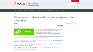 
                            5. Minerva for students website now integrated into other sites ... - Mcgill Minerva Student Portal