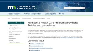 
                            6. Minnesota Health Care Programs providers policies and ... - Mn Its Provider Portal