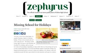 
                            6. Missing School for Holidays – Edina Zephyrus