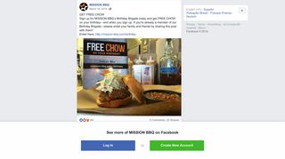 
                            4. MISSION BBQ - GET FREE CHOW Sign up for ... - Facebook - Mission Bbq Sign Up