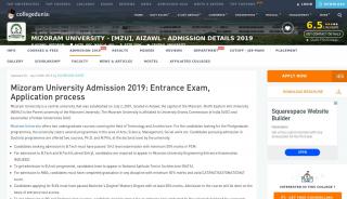 
                            5. Mizoram University - [MZU], Aizawl - Admissions 2019-2020 - Mzu Online Admission Portal