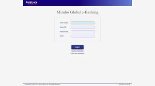 
                            1. Mizuho Global e-Banking - Mizuho Online Banking Login