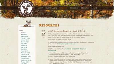 MLDP Reporting Deadline - April 1, 2018  Texas Wildlife ...