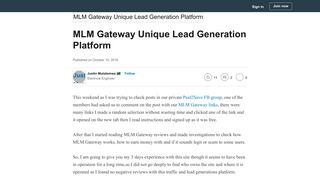 
MLM Gateway Unique Lead Generation Platform - LinkedIn
