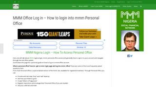 
                            1. MMM Office Log in - How to login into mmm Personal Office - M Mmm Nigeria Portal